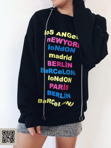 Los Angeles Zincir Detaylı Sweatshirt
